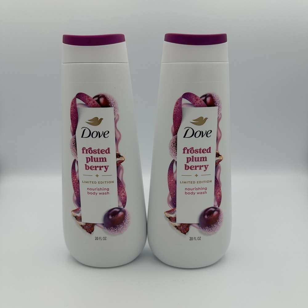 Dove FROSTED PLUM BERRY Limited Edition Holiday Treats Body Wash 20floz Set of 2